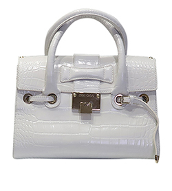 Rosalie Tote S, Croc Embossed Leather, White, 00MMS7, 2* (10)